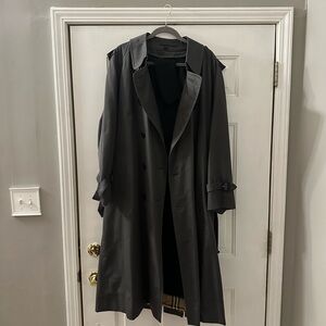 BURBERRY Vintage Khaki Trench Coat Classic Plaid Lined Belted Size Extra Large